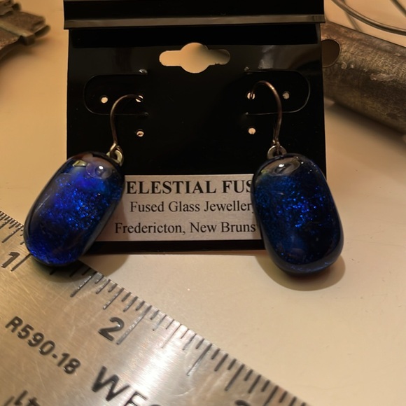 NWOT fused glass earrings - Picture 2 of 3